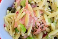 Lemony Salmon and Caper Orzo Salad Recipe