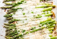 Cheesy Roasted Asparagus with Garlic and Balsamic Glaze