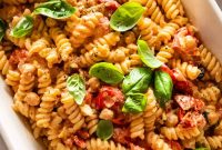 Baked Feta Pasta with a Protein Boost for Satisfying Meals