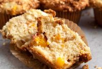 Peach Muffins with Almond Streusel Topping