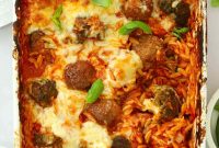 One-Pan Meatball and Orzo Bake: Comforting Weeknight Casserole