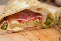 Stromboli with Ham, Pepperoni & Roasted Peppers