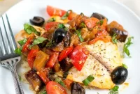 One-Skillet Tilapia with Sicilian Caponata