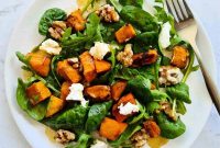 Roasted Pumpkin, Spinach & Goat Cheese Salad Recipe