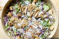 Crispy Chicken Caesar Slaw — Quick Chicken Strip Salad Recipe