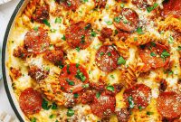 Pepperoni & Sausage Pizza Pasta Bake Recipe