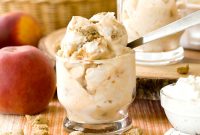 No-Churn Peach Cottage Cheese Ice Cream with Pie Crust Bits