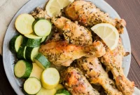 Greek Slow Cooker Chicken Drumsticks with Lemon & Oregano