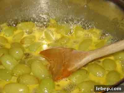 Greek Grape Spoon Sweet (Stafili Glyko) — Traditional Recipe 5 Boiling grapes for Greek spoon sweet recipe stafyli gliko.