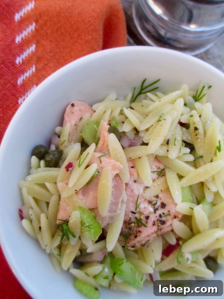 Lemony Salmon and Caper Orzo Salad Recipe 2 SALMON CAPER ORZO SALAD