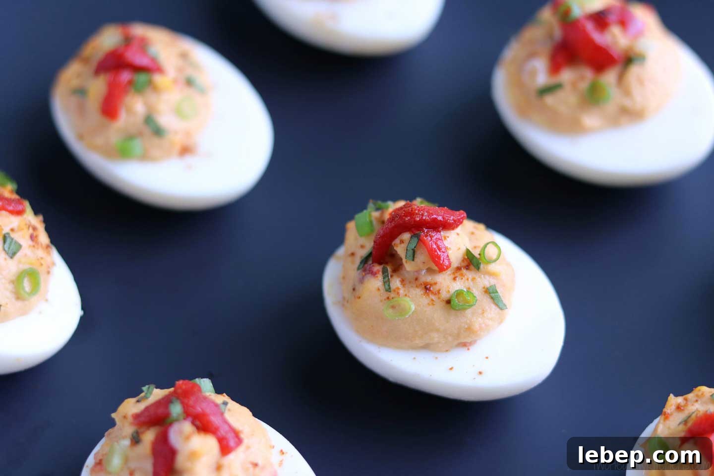 Deviled eggs closeup