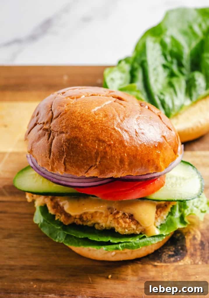 Crispy Fried Chicken Sandwich Recipe with Tangy Slaw 16 A chicken sandwich.