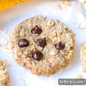 Banana Oatmeal Cookies with Chocolate Chips