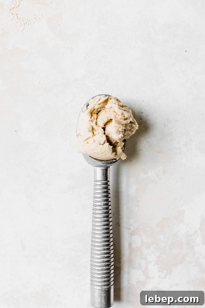 2-Ingredient Banana Nice Cream Recipe — Creamy Frozen Treat 3 A scoop of banana ice cream