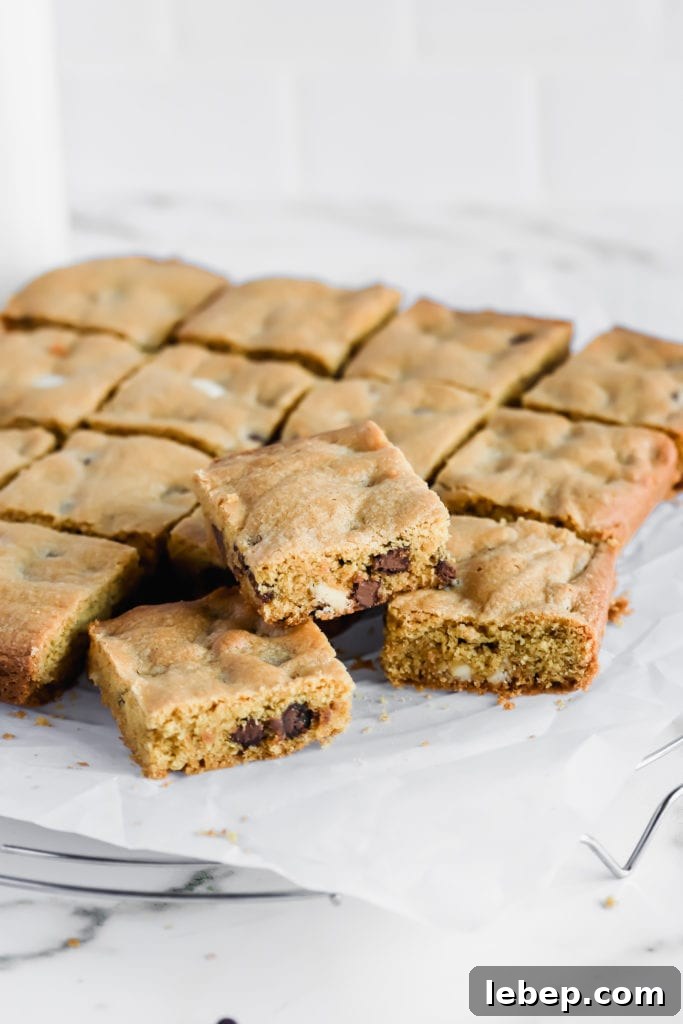 white chocolate chunk blondies that are gluten free