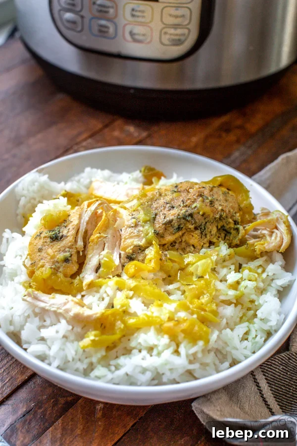 Mississippi chicken made in the instant pot