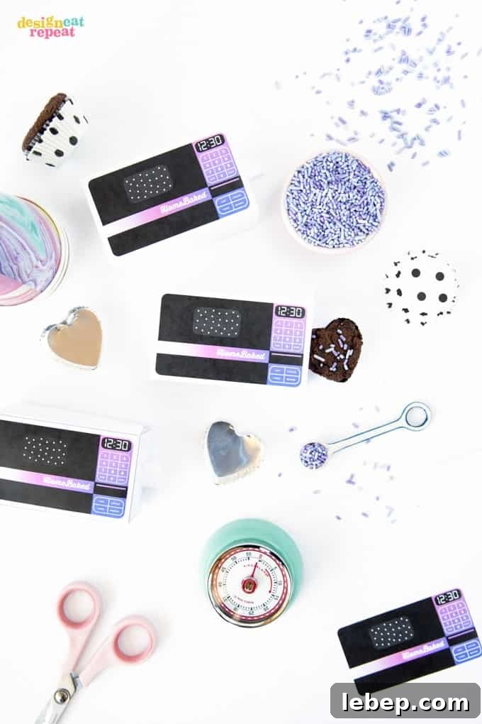 Throw it back to the 90's with mini Easy Bake Oven treat box printables! Perfect for a throwback party or just to gift baked goods to your scrunchie lovin' friends!