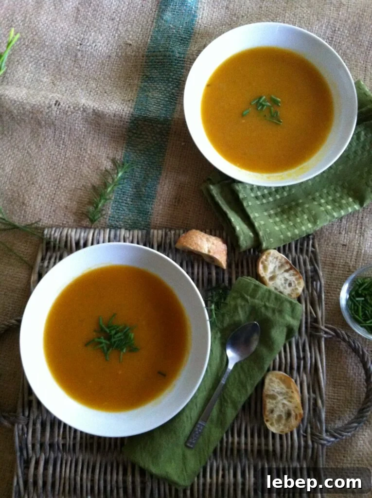 bowls of Roasted Butternut Squash Soup