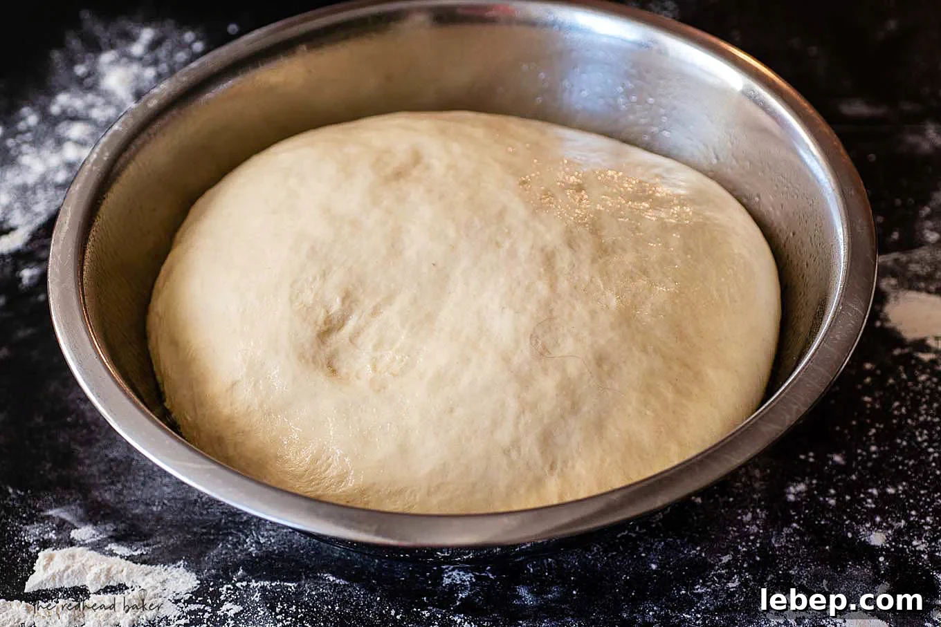 How to Bake Bread at Home: Classic Italian Bread Recipe 4 A bowl of fully risen Italian bread dough.
