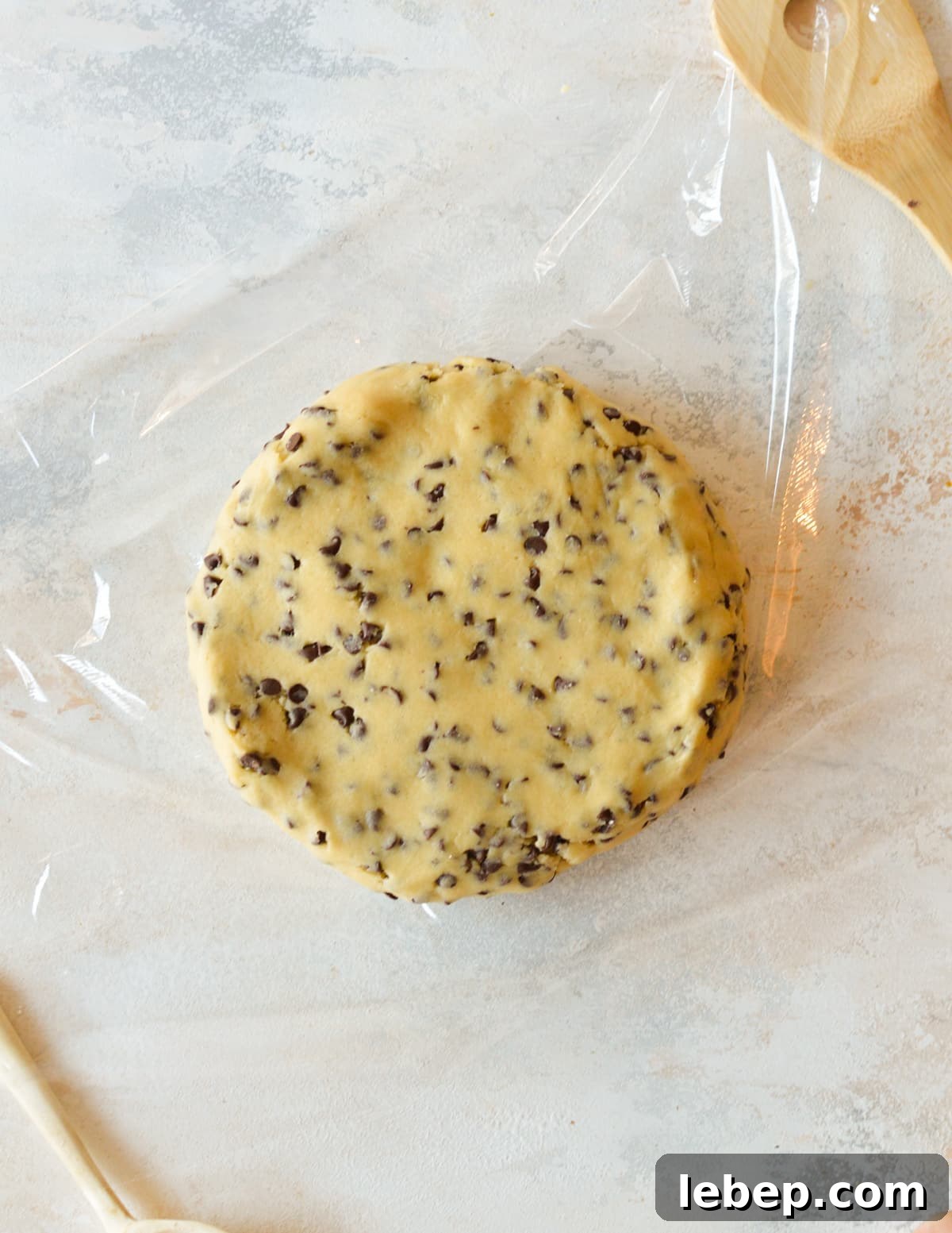 Heart-Shaped Chocolate Chip Cookies Recipe for Valentine Treats 6 a large disc of cookie dough