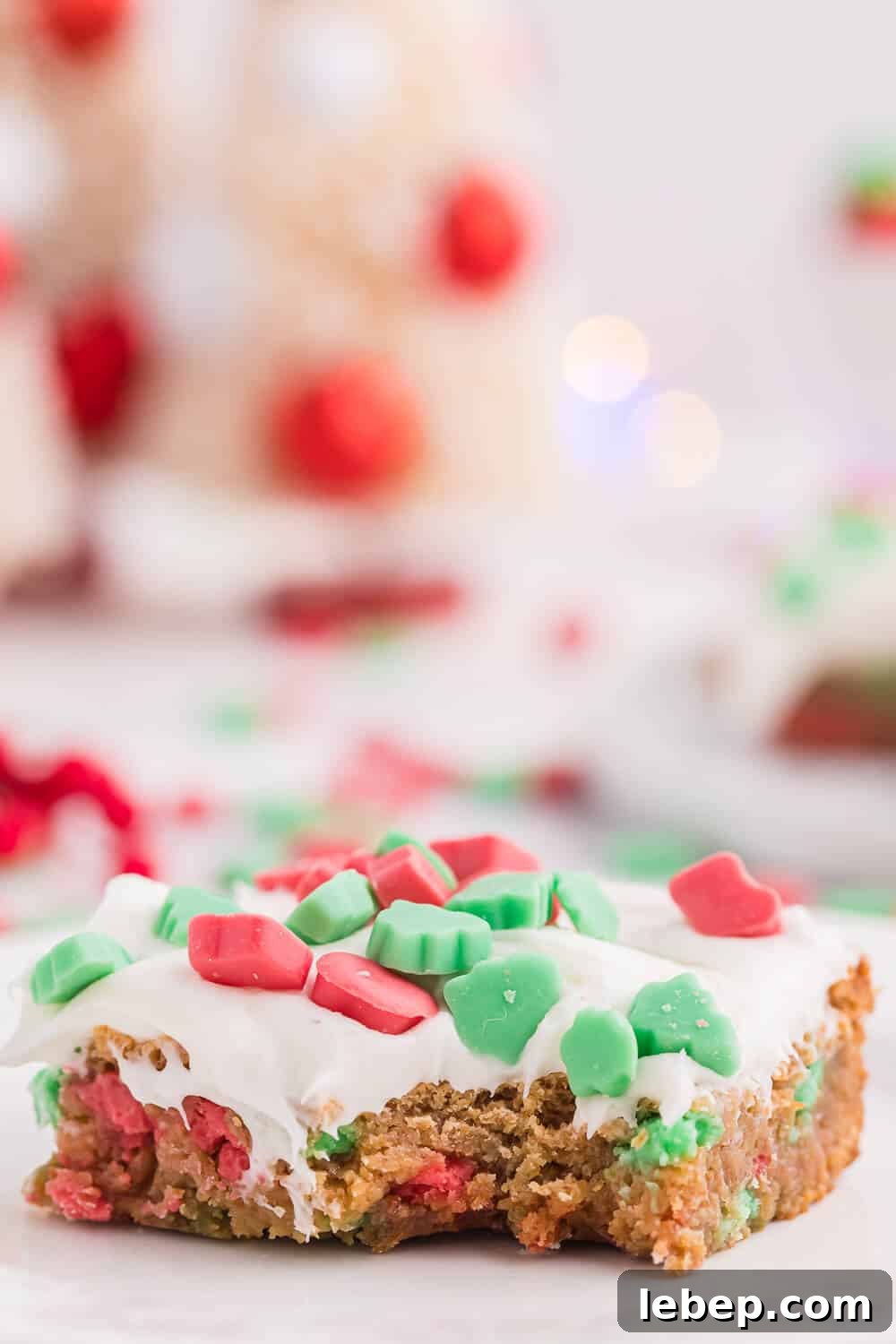 A piece of the recipe on a plate with a bite out of it.