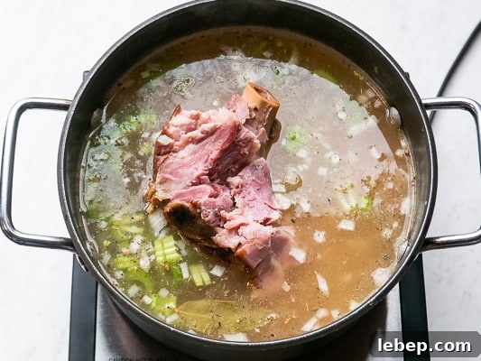 Stovetop Ham and Bean Soup Recipe — Ready in Minutes 4 Soup ingredients in pot