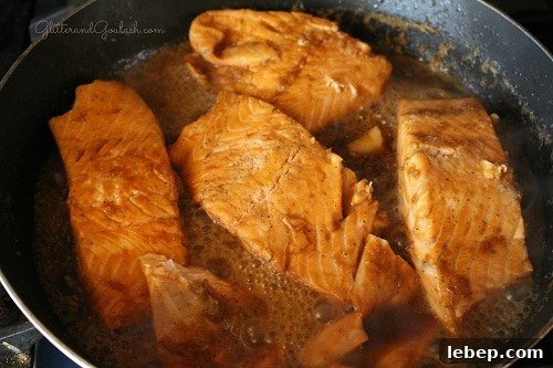 Sticky Bourbon-Glazed Salmon with Sautéed Greens 8 img 1737 7
