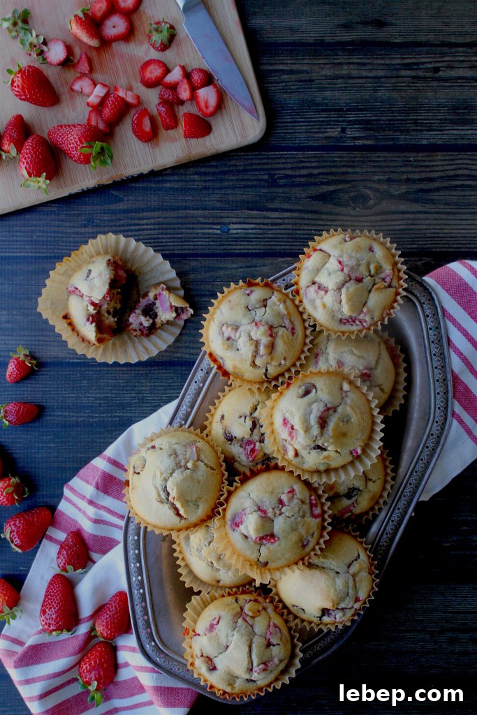 strawberry chocolate chip muffins