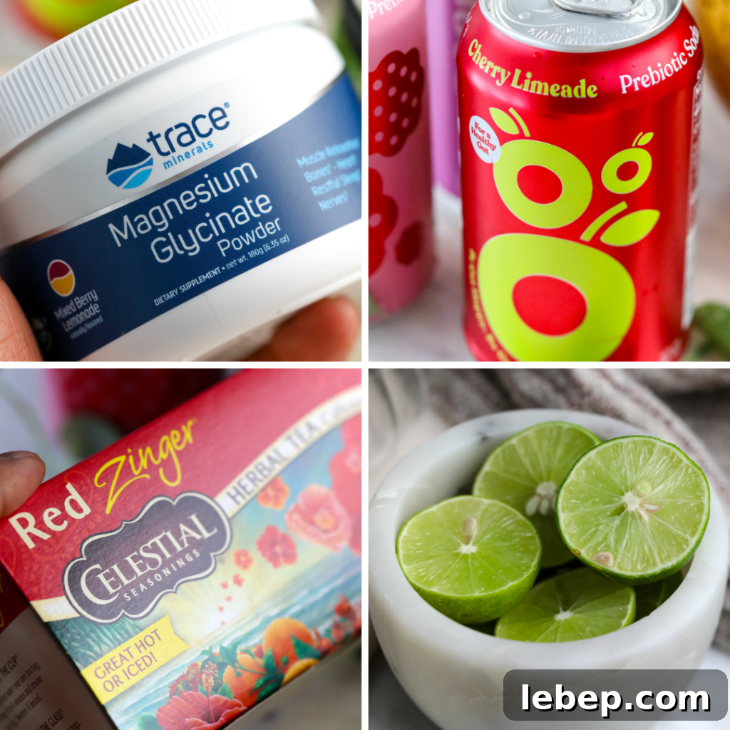 Sleepy Girl Mocktail Recipe: Relaxing Alcohol-Free Cocktail 4 ingredients you need for a sleepy girl mocktail wellness drink