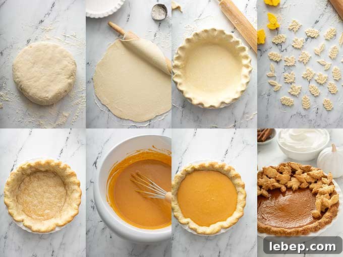 Step by step photos on how to make pumpkin pie