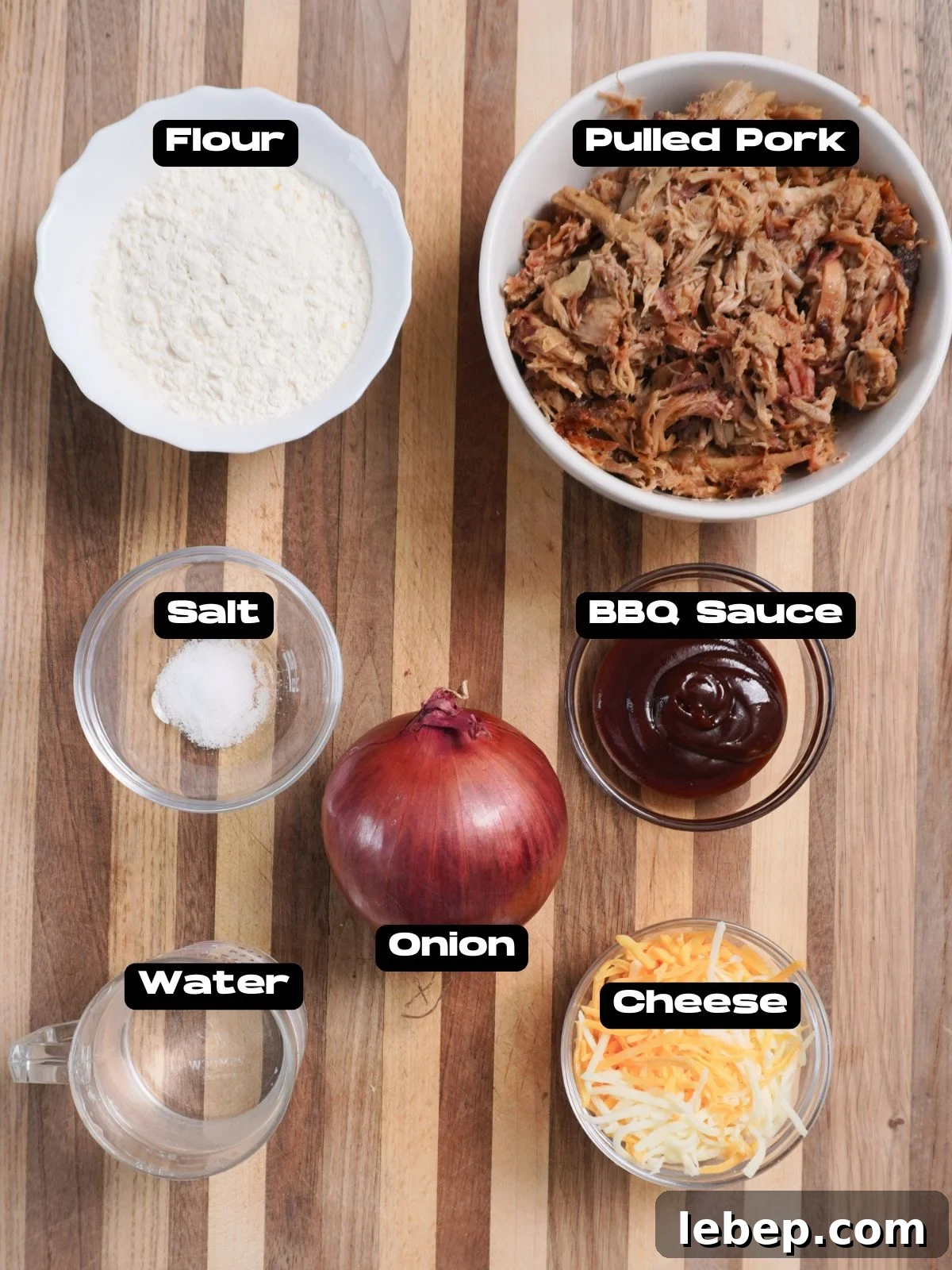 Pulled Pork Pierogi Ingredients.