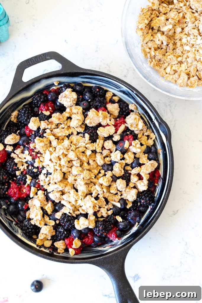 Mixed Berry Oat and Almond Crisp Recipe 12 Topping Mixed Berry filling with Oat Almond Crisp topping