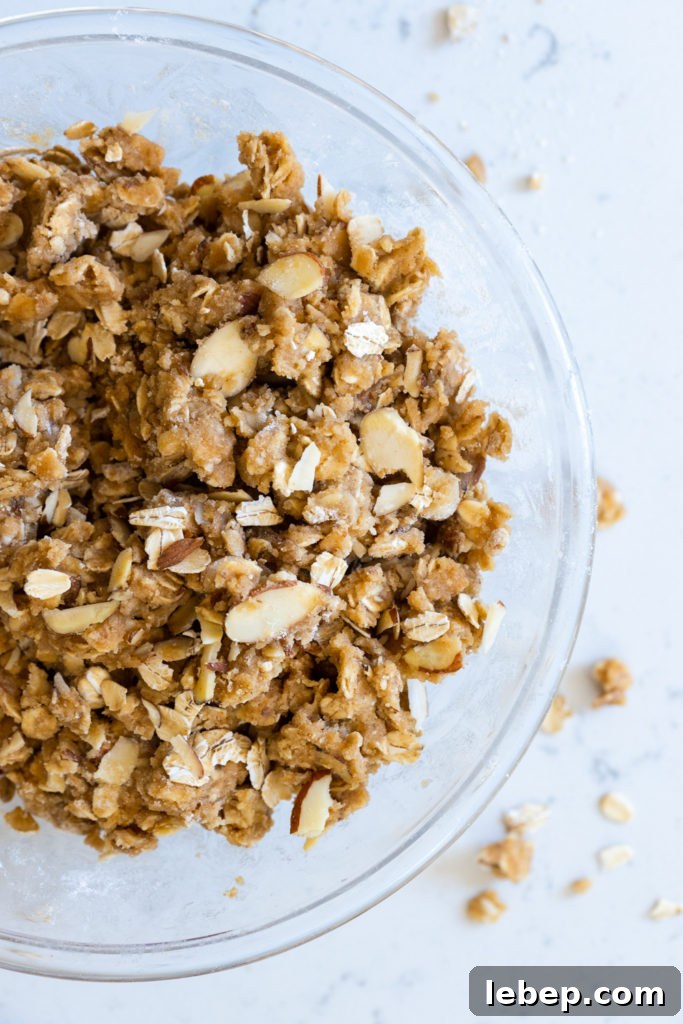 Mixed Berry Oat and Almond Crisp Recipe 6 Almond Oat Crumble topping