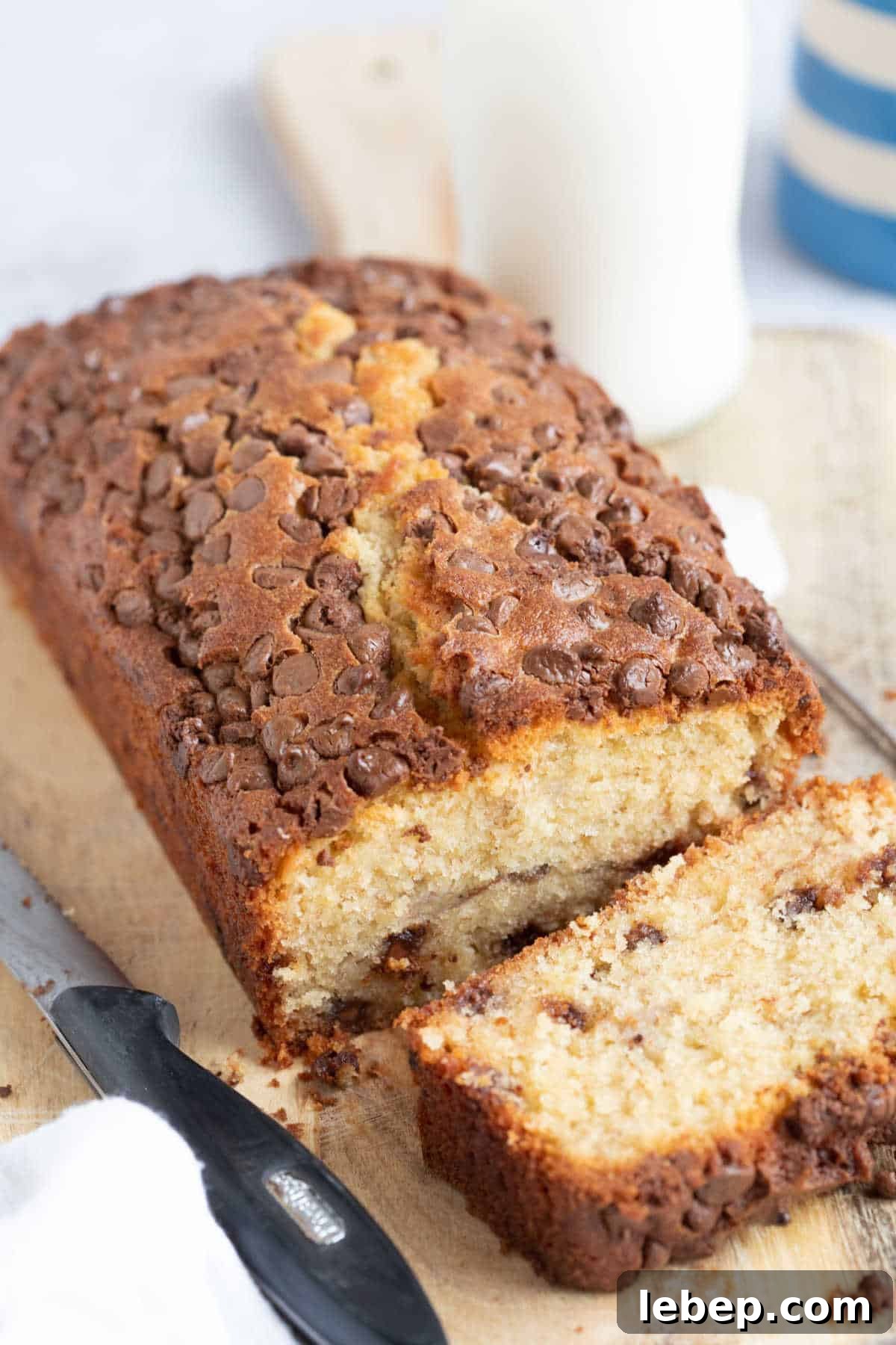 Air Fryer Banana Bread Recipe: Moist, Quick Loaf in 30 Minutes 11 Banana bread with a slice cut off.