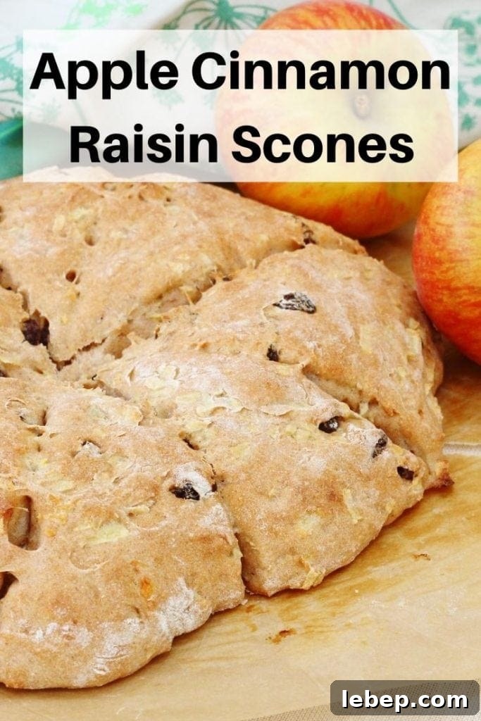 Apple cinnamon sultana scones pin image