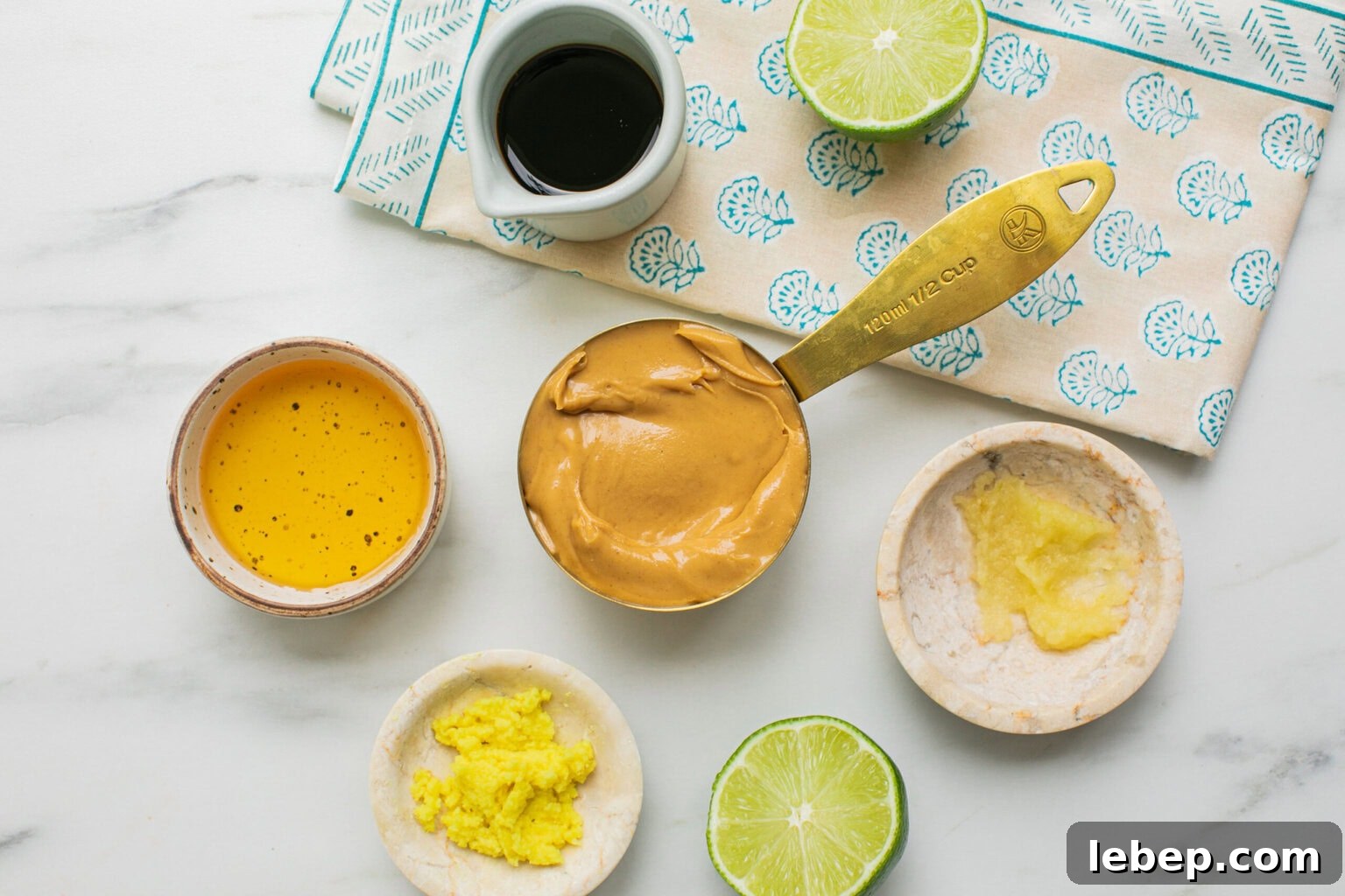 Spring Roll Bowl Recipe: Fresh Vietnamese Salad Bowl with Dipping Sauce 4 peanut butter, soy sauce, agave, lime juice, ginger, garlic, hot water