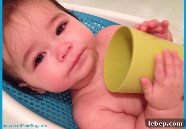 baby with a cold, taking a bath to feel better