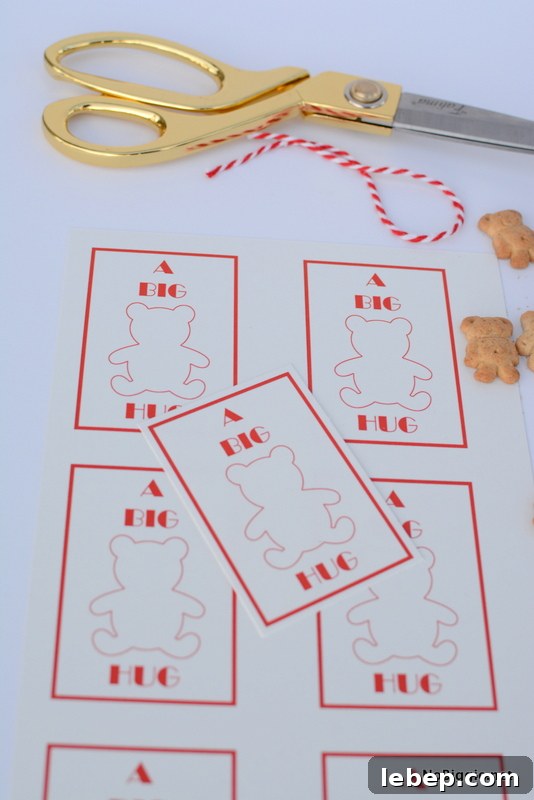 Paddington Bear Treat Ideas + Free Printable Template 4 a big bear hug printable tags - for a friend who needs a smile | #PaddingtonMovie