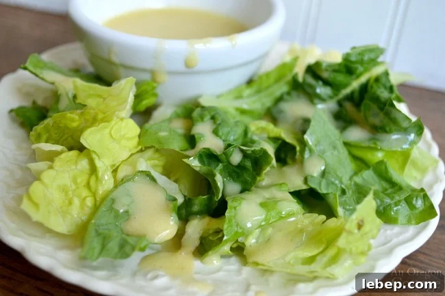 Homemade Honey Mustard Dressing on salad