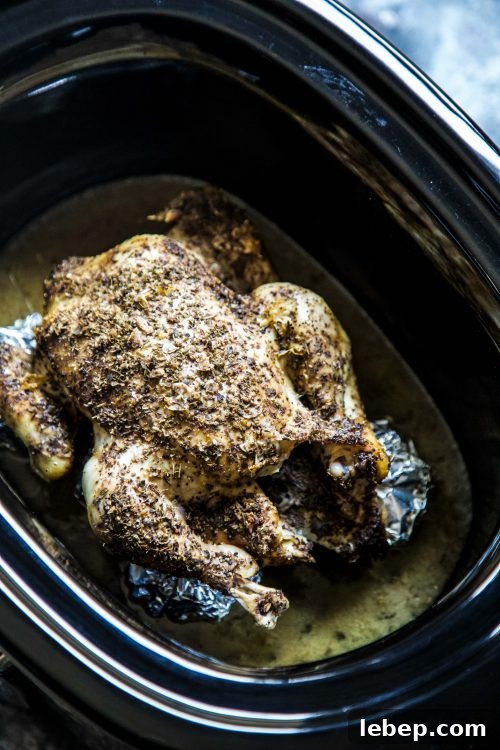 Slow Cooker Mediterranean Whole Chicken