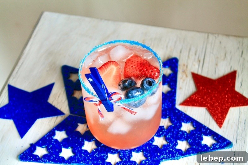 easy fourth of july cocktail with vodka