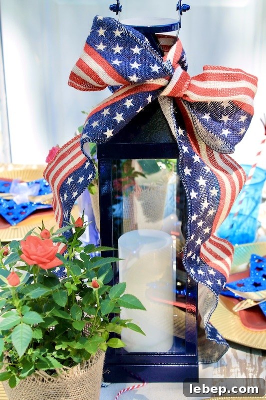 Rustic 4th of July Table Decoration Ideas for a Festive Celebration 7 use a lantern as a 4th of july table centerpiece