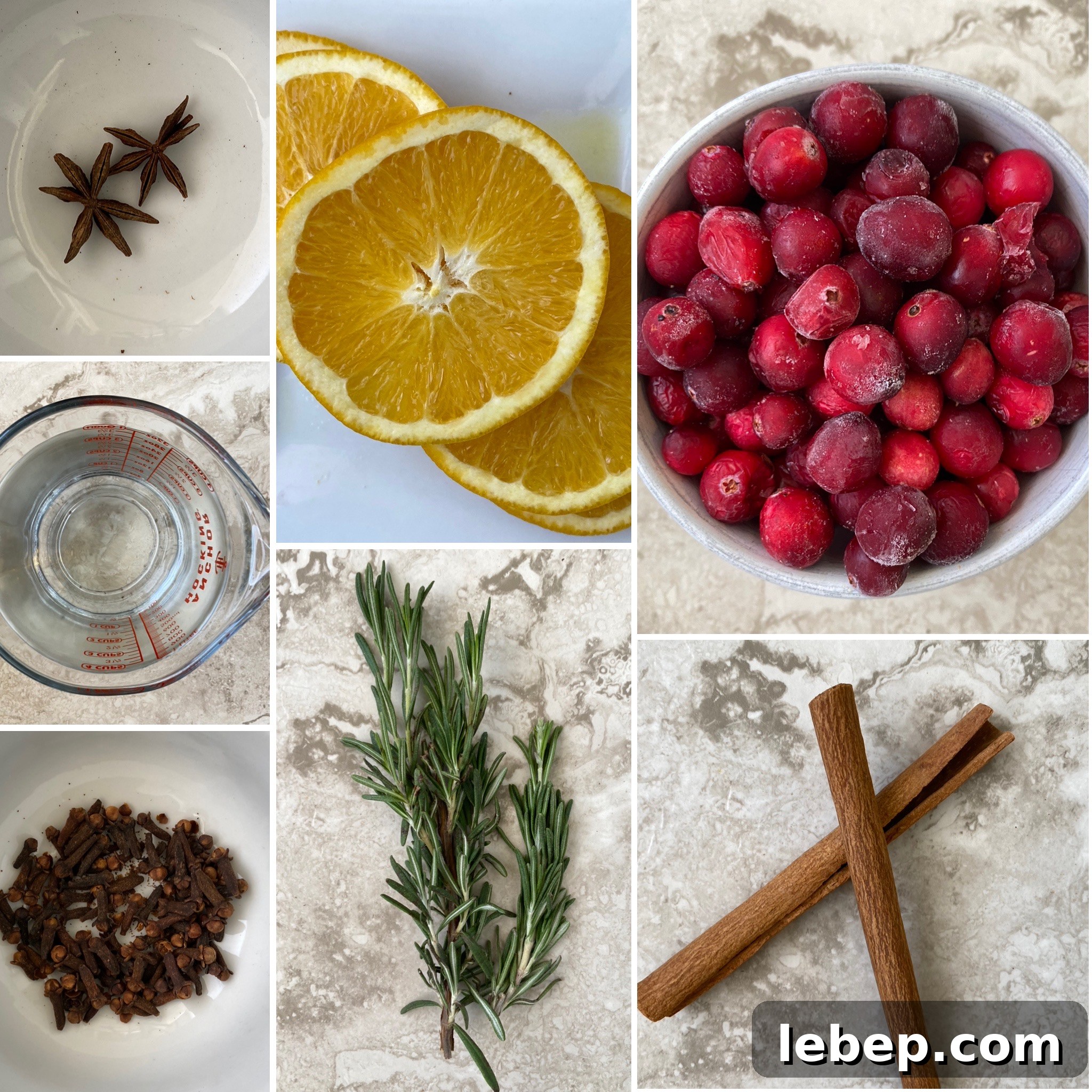Holiday Crockpot Potpourri Simmer for Festive Home Scents 3 collage of ingredients for homemade slow cooker holiday potpourri