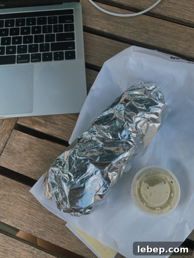 Skiers’ Breakfast Burrito Recipe from Beaumont Bakery 2 breakfast burrito in tinfoil