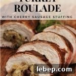 Bacon Wrapped Turkey Roulade with Cherry Sausage Stuffing