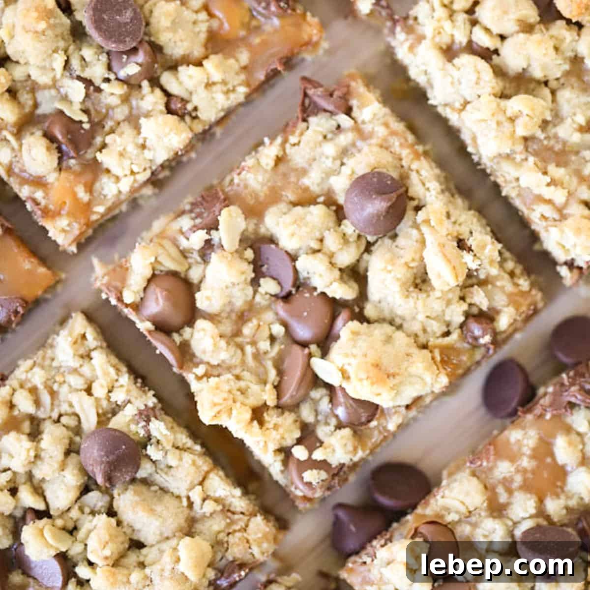 Caramel Peanut Butter Cookie Bars with oatmeal cookie bars