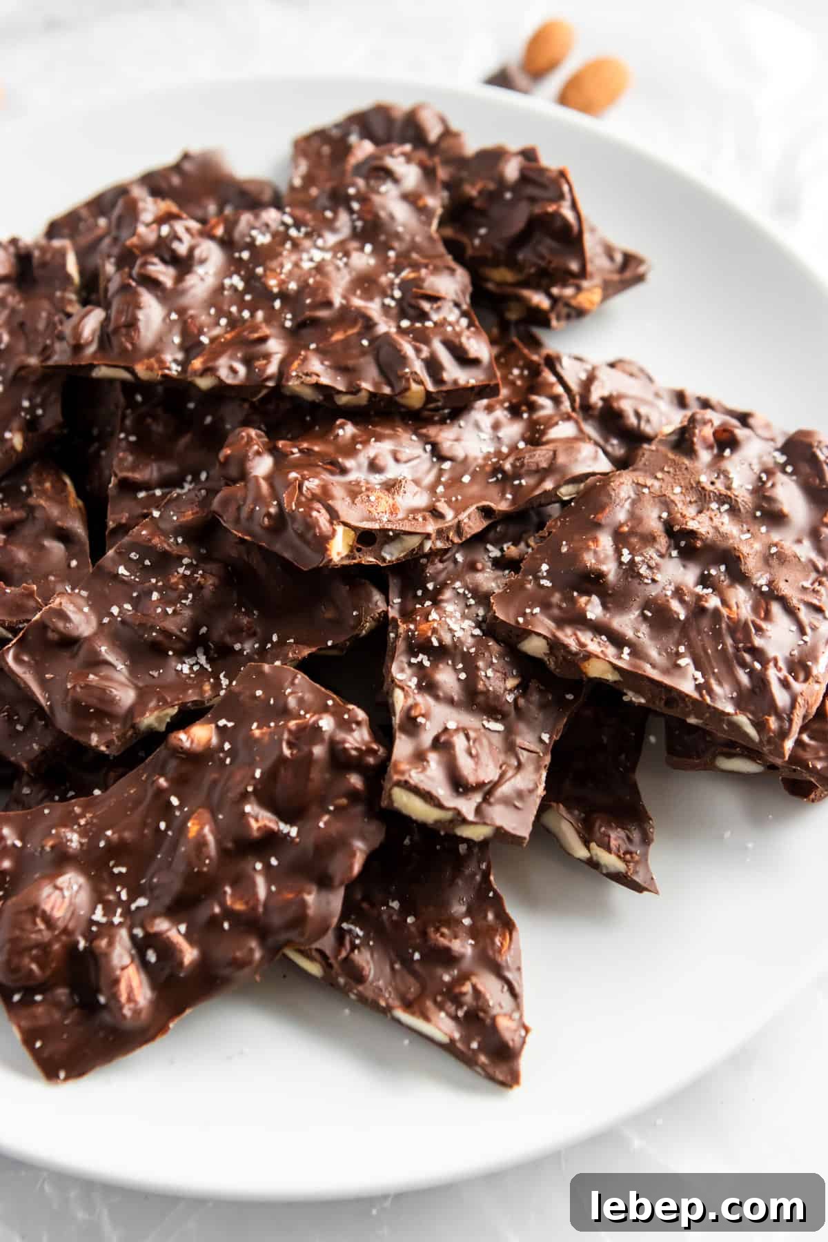 Copycat Bark Thins on white plate.