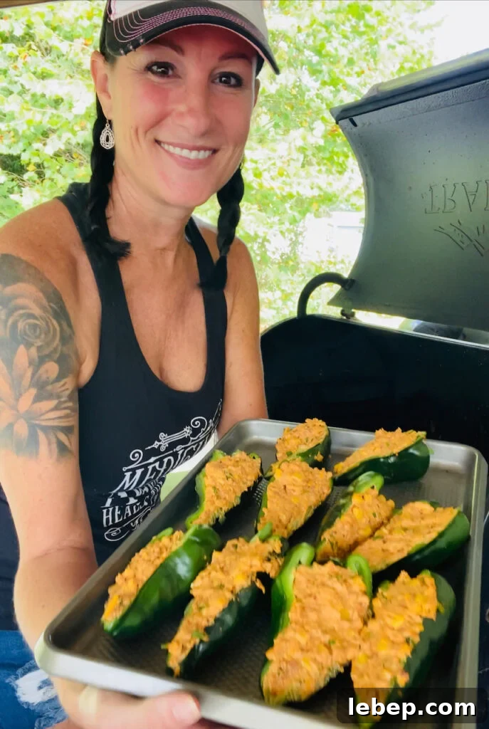 Traeger Chorizo Stuffed Poblanos