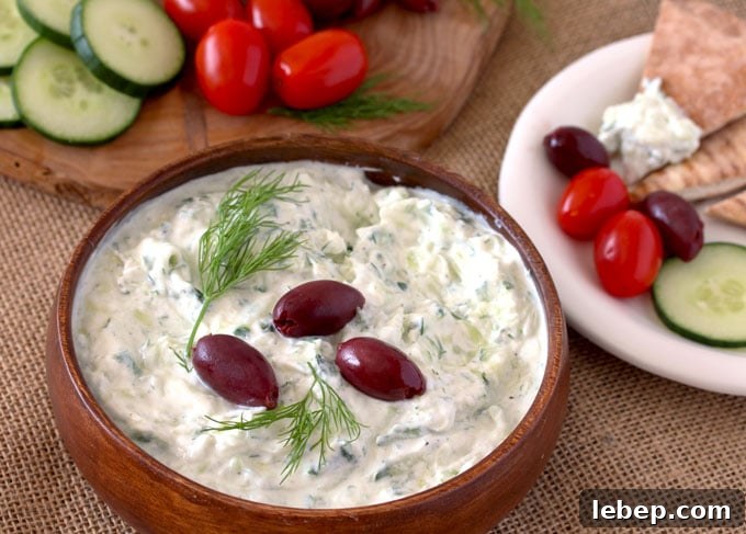 Authentic Greek Tzatziki Sauce Recipe — Creamy Cucumber Yogurt Dip 5 Greek Tzatziki Sauce is made from just a few ingredients. Fresh cucumbers and Greek yogurt are the base of this fresh, light and healthy sauce. Perfect as a dip, condiment or as an accompaniment to many Mediterranean dishes.