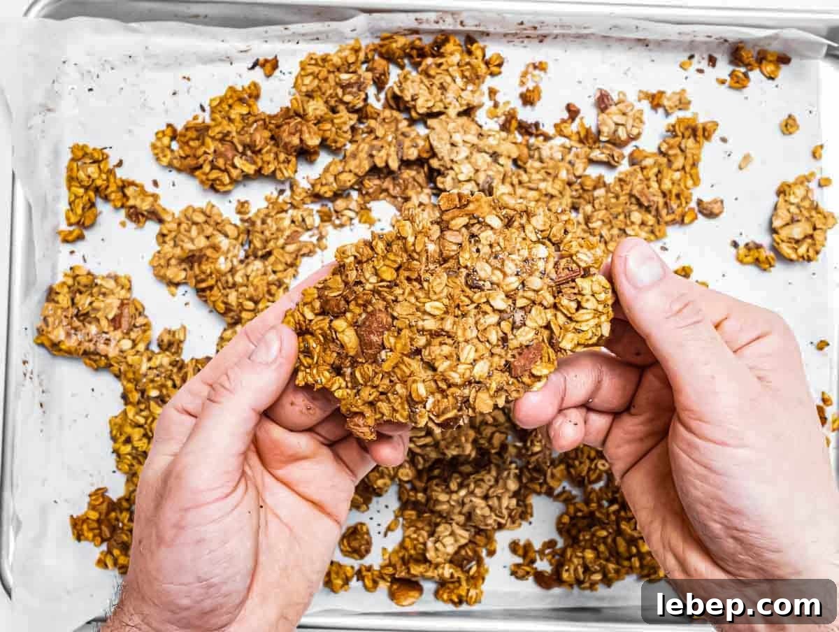 Granola after baking.